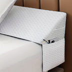 Bed Wedge Pillow & Headboard Gap Filler – Triangle Pillow Wedge for Sleeping, Reading & Resting | Twin, Full, Queen & King | Grey & White