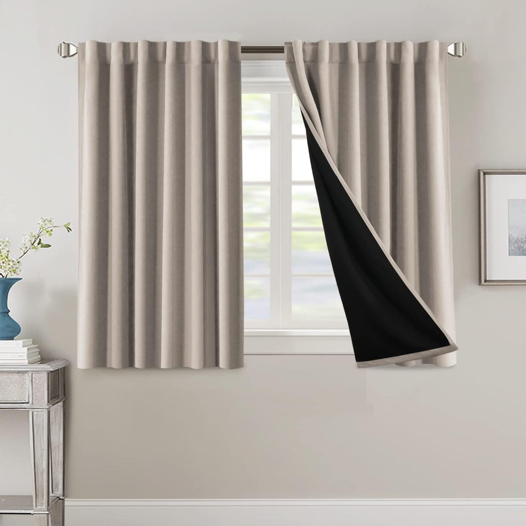 Blackout Curtains 2 Panels 100% Room Darkening 96 Inch Long – Triple Weave Thermal Insulated Back Tab & Rod Pocket Window Drapes for Bedroom & Living Room