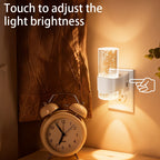 Night Lights Plug-In 2 Pack, Dimmable 3000K Warm LED, Auto Light Sensor, Modern Wall Night Light for Hallway, Bedroom & Living Room