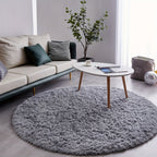 Round Shaggy Rug Soft Fluffy Plush Circular for Bedroom & Living Room – Easy Clean, Tie-Dye & Solid Colors, 3 Sizes 4x4 5x5 6x6ft