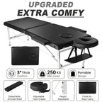 Portable Folding Massage Table Professional Lash Bed, Height Adjustable 8-Level Aluminium Legs, 30.9" Wide Tiltable Headrest for Spa Salon Tattoo Home Beauty