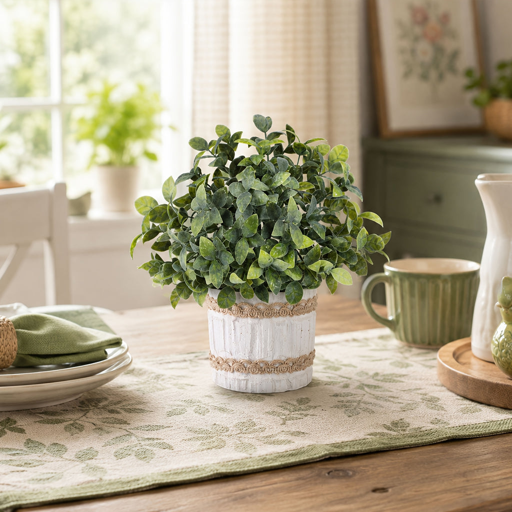 4-Pack Small Artificial Potted Plants Indoor Faux Greenery in Paper Pulp Pots for Shelf Desk Home Farmhouse Bathroom Room Decor