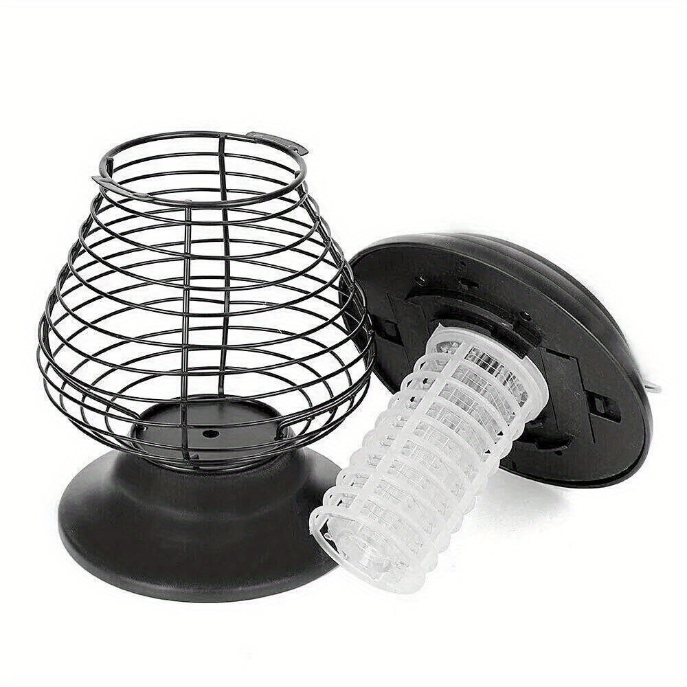 Solar UV Mosquito Killer Lamp Outdoor Electric Grid Sticky Board Dual Trap Flying Insect Killer No Power Needed for Courtyard Terrace Garden Patio Black