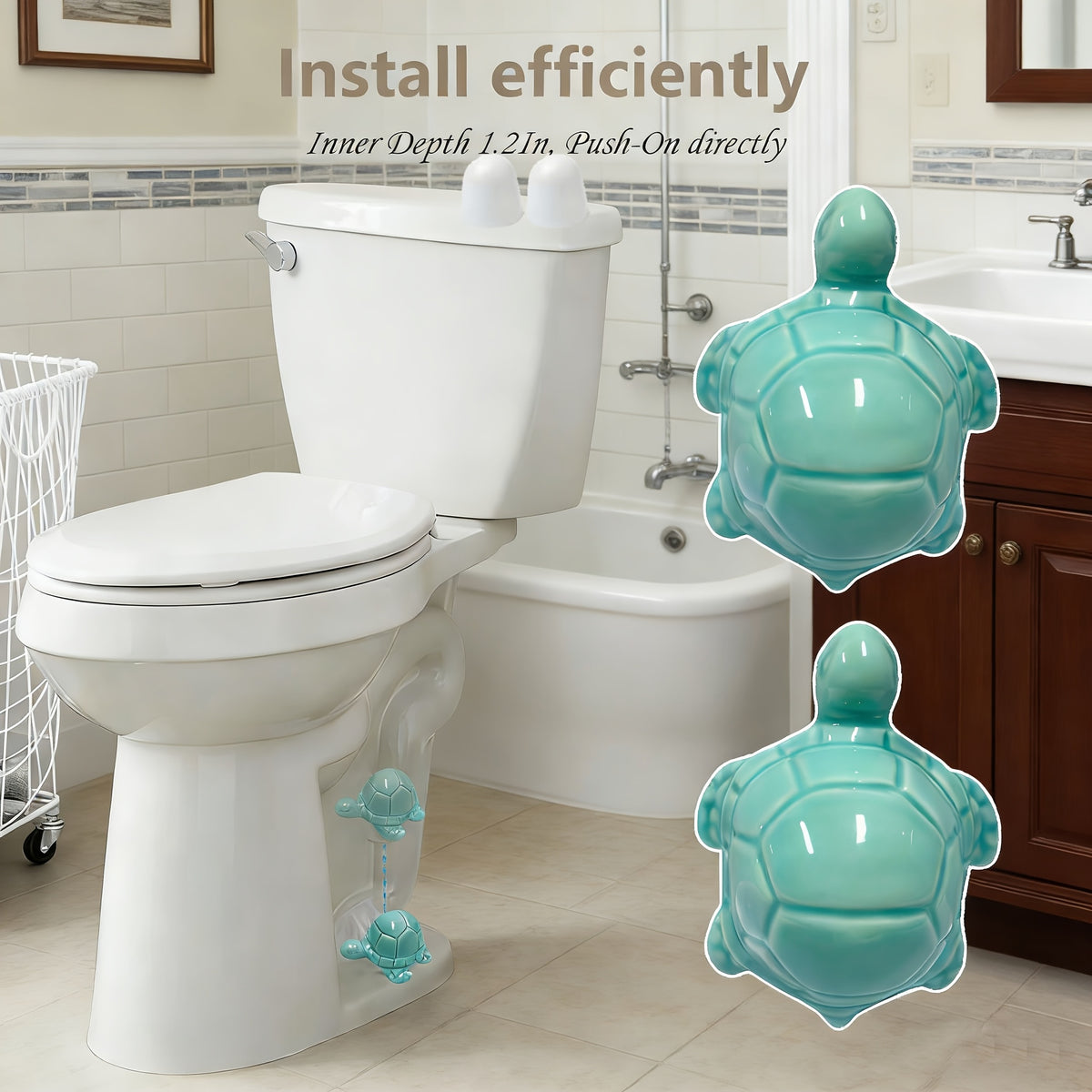 Decorative Toilet Bolt Caps, Rustproof Floor Bolt Covers for Bathroom Decor – Ocean Animal Style, Quick Install, 2 or 4-Piece Sets