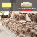 Faux Lamb Fluffy Sofa Cover Modern Gradient – Thick Plush Pet-Friendly Polyester Sofa Protector, Machine Washable 450-500g Fabric for Single, Double, Triple & Combination Sofas