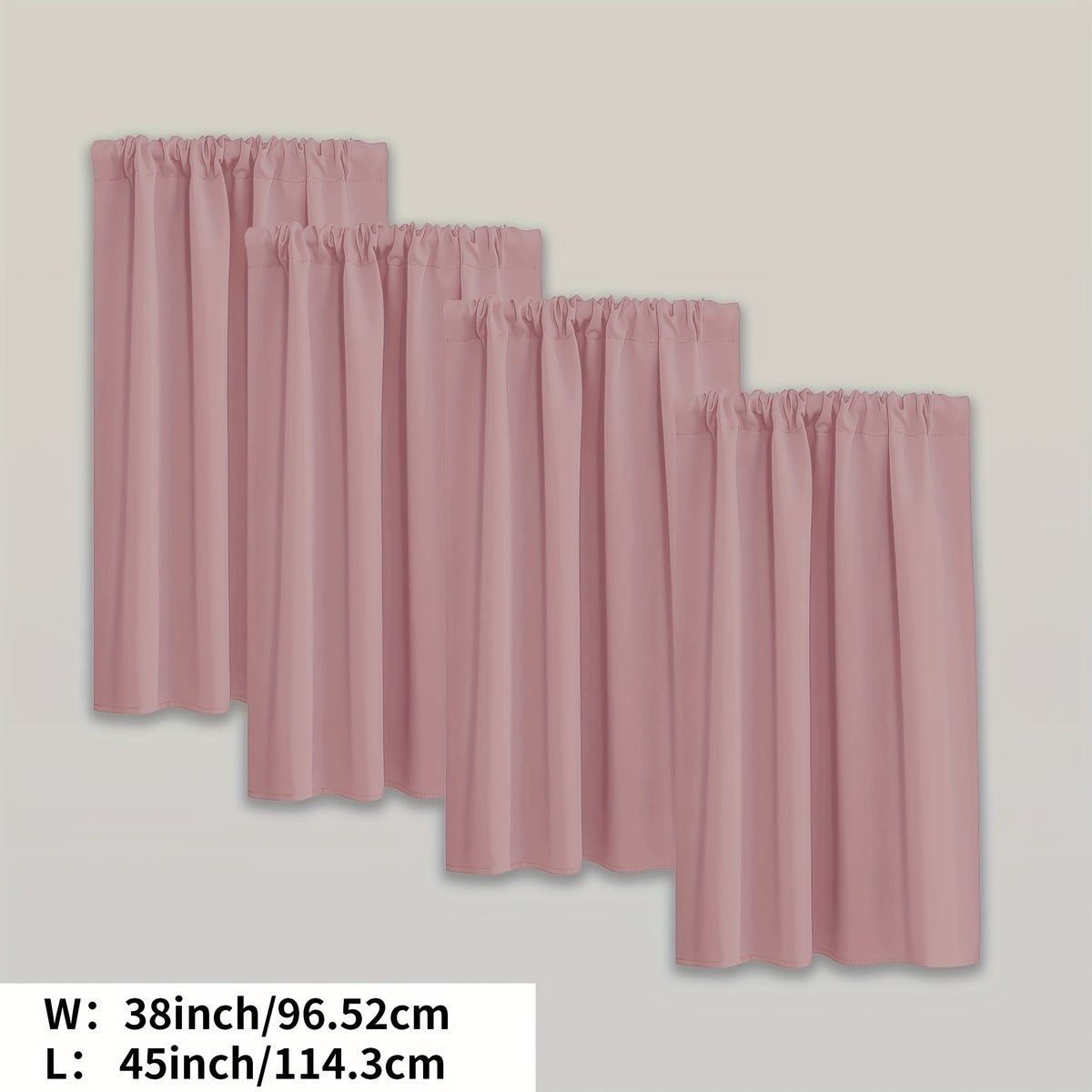 Blackout Curtains Rod Pocket 4 Panels - Thermal Insulated Room Darkening Noise Reducing Matte Drapes for Bedroom Living Room Office, 9 Colors 11 Sizes