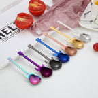 Guitar-Shaped Stainless Steel Teaspoon Set of 6 in Random Colors – Food Safe 304 Steel Novelty Coffee Tea Spoons for Music Lovers, Gifts & Fun Table Settings