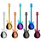 Guitar-Shaped Stainless Steel Teaspoon Set of 6 in Random Colors – Food Safe 304 Steel Novelty Coffee Tea Spoons for Music Lovers, Gifts & Fun Table Settings