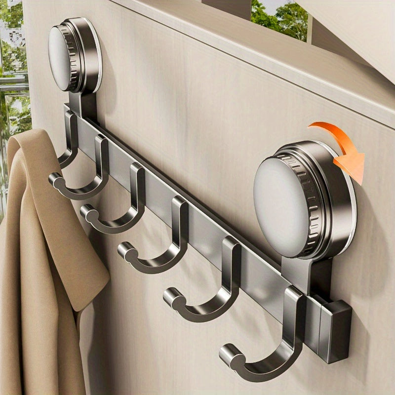 No Drill Adhesive Door Hooks 5 Hooks Strong Load Bearing Wall Hook for Door Back Bathroom Entrance Clothes Hanger Organizer Apartment Renter Friendly