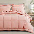 Bed in a Bag Queen 7 Piece Fluffy Comforter Set – Ultra-Soft Microfiber Bedding with Comforter, Fitted Sheet, Flat Sheet & 4 Pillowcases, Hypoallergenic Breathable All Season Bedding Gift for Her