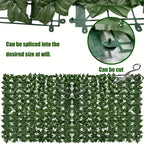 UV Resistant Artificial Ivy Privacy Fence Screen Faux Hedge Wall Panels Fake Ivy Vine Leaf Green Backdrop for Outdoor Garden Patio Balcony Backyard Indoor Decor Multiple Sizes