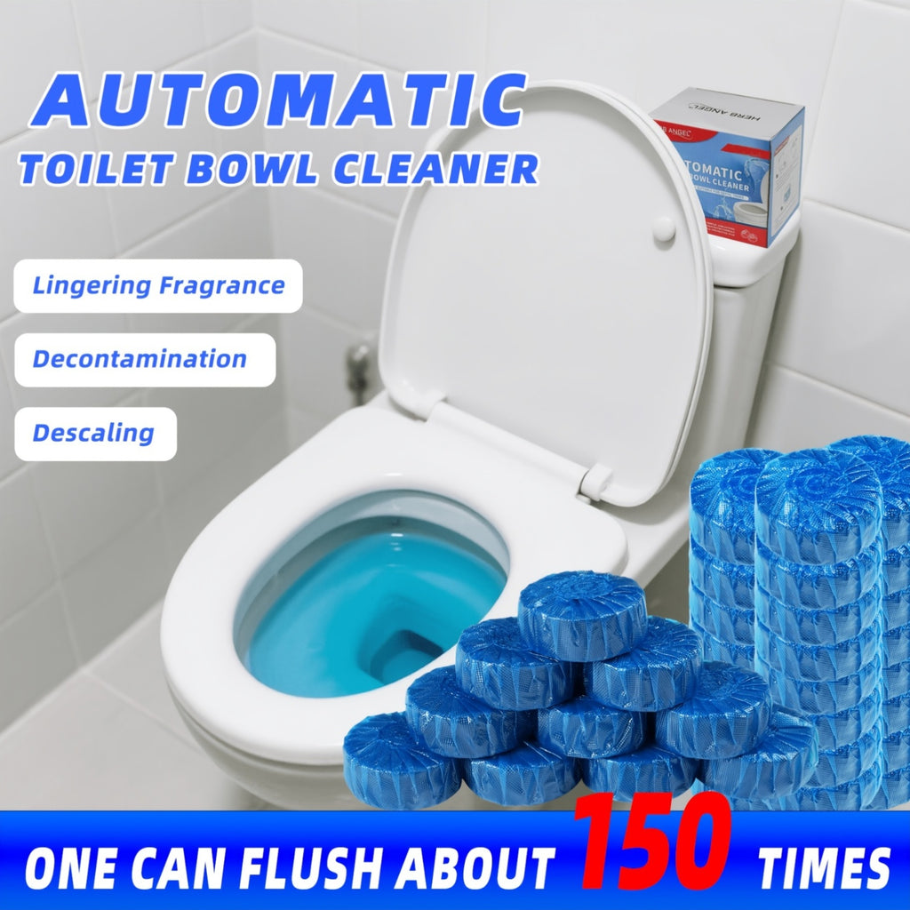 Toilet Bowl Cleaner Tablets Automatic – 12 / 24 / 32 Count Blue Blocks, Low Odor, Stain Removing & Long-Lasting Deodorant for Home & RV