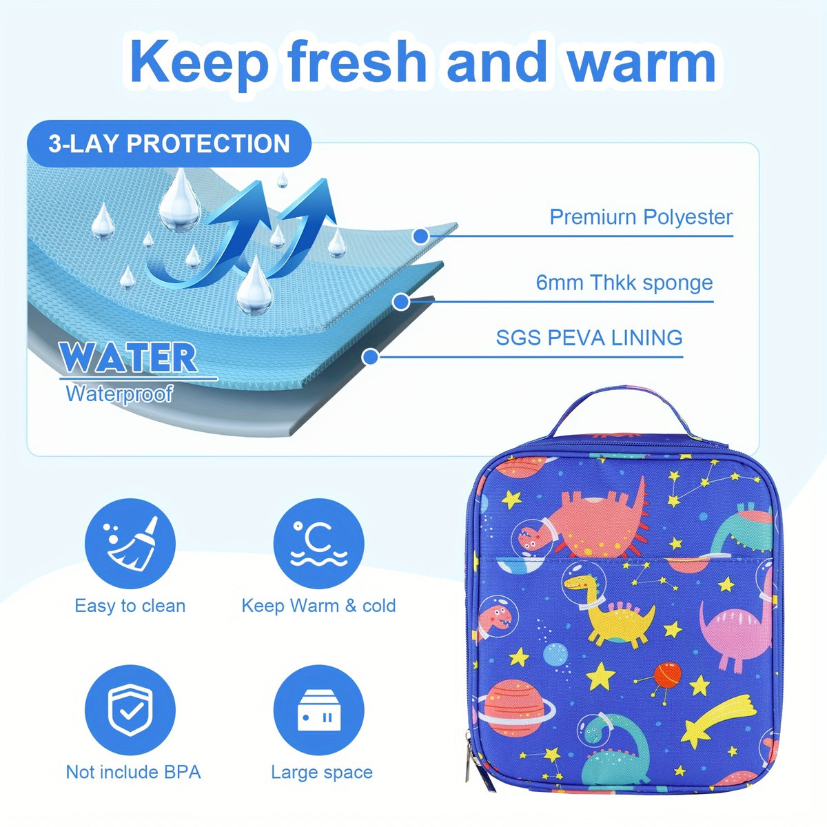 Insulated Lunch Box Set with Stainless Steel Thermal Soup Cup, Thermal Lunch Bag & Utensils – Kids & Adult Bento Lunch Kit