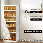 Shoe Rack with Clear Shoe Boxes 3 6 9 Tier Foldable Stackable Plastic Organizer for Closet Entryway Bedroom – Holds 6 12 or 18 Pairs