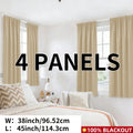 Blackout Curtains Rod Pocket 4-Panel Solid Color Lightweight Matte Drapes | 100% Light Blocking Window Curtains for Bedroom Living Room, 9 Colors 5 Sizes