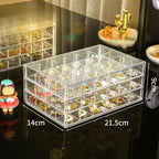 Acrylic Jewelry Storage Box 72/120 Slots Layered Organizer – Large Capacity Display Case for Earrings, Necklaces, Bracelets, Rings & Watches – Clear Stackable Jewelry Organizer Box for Women