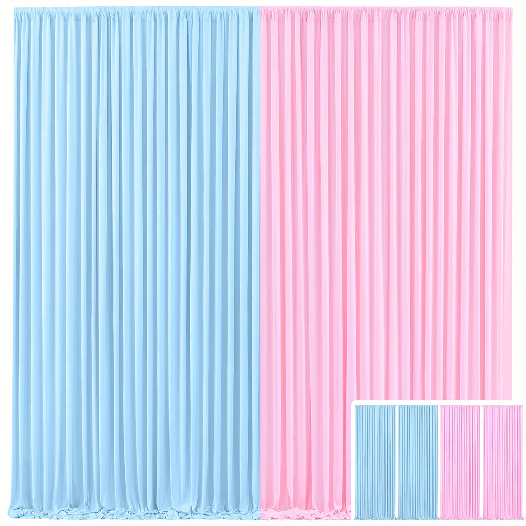 Photo Backdrop 4-Pack Taffeta Draping Background Cloth 5×10 Ft – Opaque Reusable Rod Pocket Panel for Weddings, Birthdays, Baby Showers & Photo Studios | 16 Colors