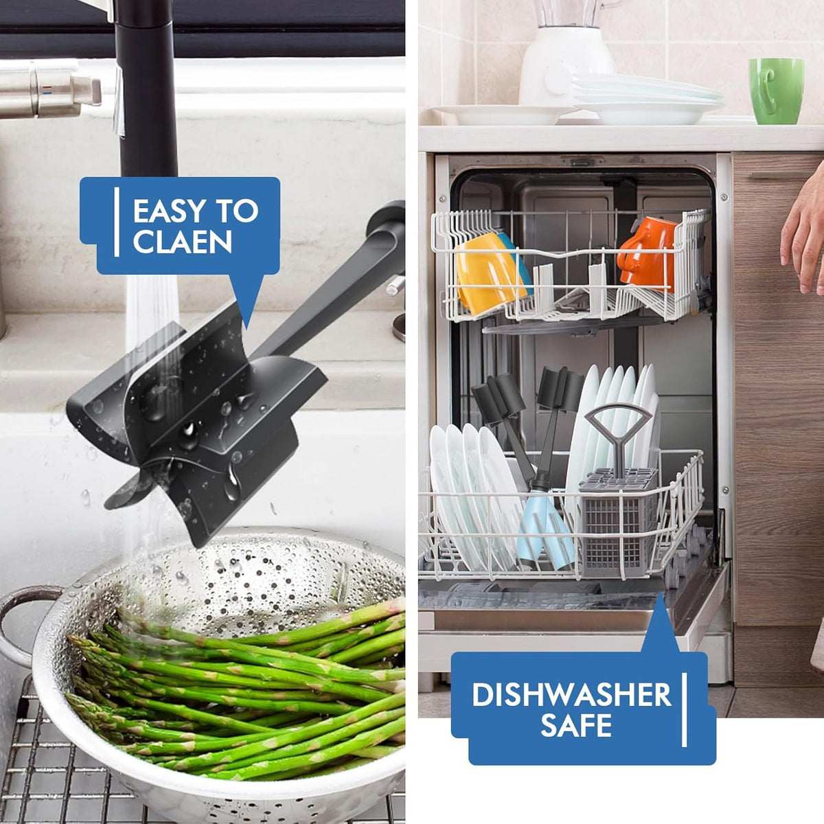 3-Piece Handheld Mixing Spatula & Chopper Set – Break-Resistant, Heat-Resistant Non-Stick Blend & Chop Tool – Potato Masher, Salad Chopper & Food Grinder – Kitchen Essentials