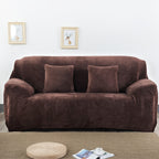 Plush Sofa Slipcover Stretch Thick Couch Cover - Soft Velvet Furniture Protector for Chair Loveseat 3 4 Seater, Anti-Slip Elastic Wrap, Machine Washable, 6 Colors for Living Room