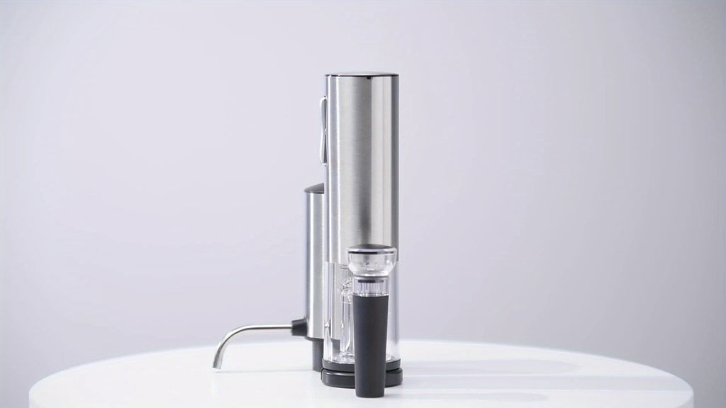 Electric Wine Opener Set 7-Piece Automatic Rechargeable Corkscrew with Wine Aerator Vacuum Stopper Foil Cutter USB Charging