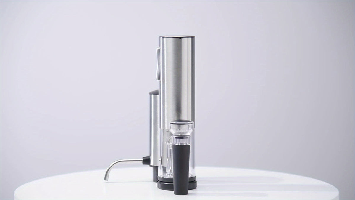Electric Wine Opener Set 7-Piece Automatic Rechargeable Corkscrew with Wine Aerator Vacuum Stopper Foil Cutter USB Charging