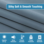 100% Blackout Window Curtains - 4 Panels, Full Light Blocking, Thermal Insulated Drapes with Black Liner | Soft Brushed Fabric
