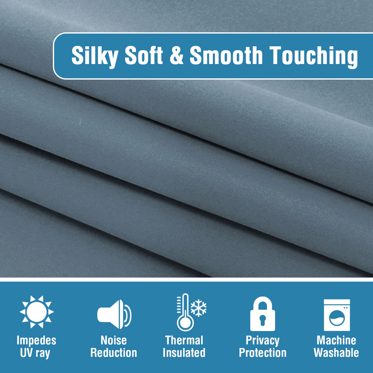 100% Blackout Window Curtains - 4 Panels, Full Light Blocking, Thermal Insulated Drapes with Black Liner | Soft Brushed Fabric