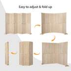 5 FT Freestanding Pegboard Room Divider | Wood Folding Privacy Screen & Display Board Organizer with Support Feet – White, Black, Natural, Grey | Craft Shows, Retail & Home