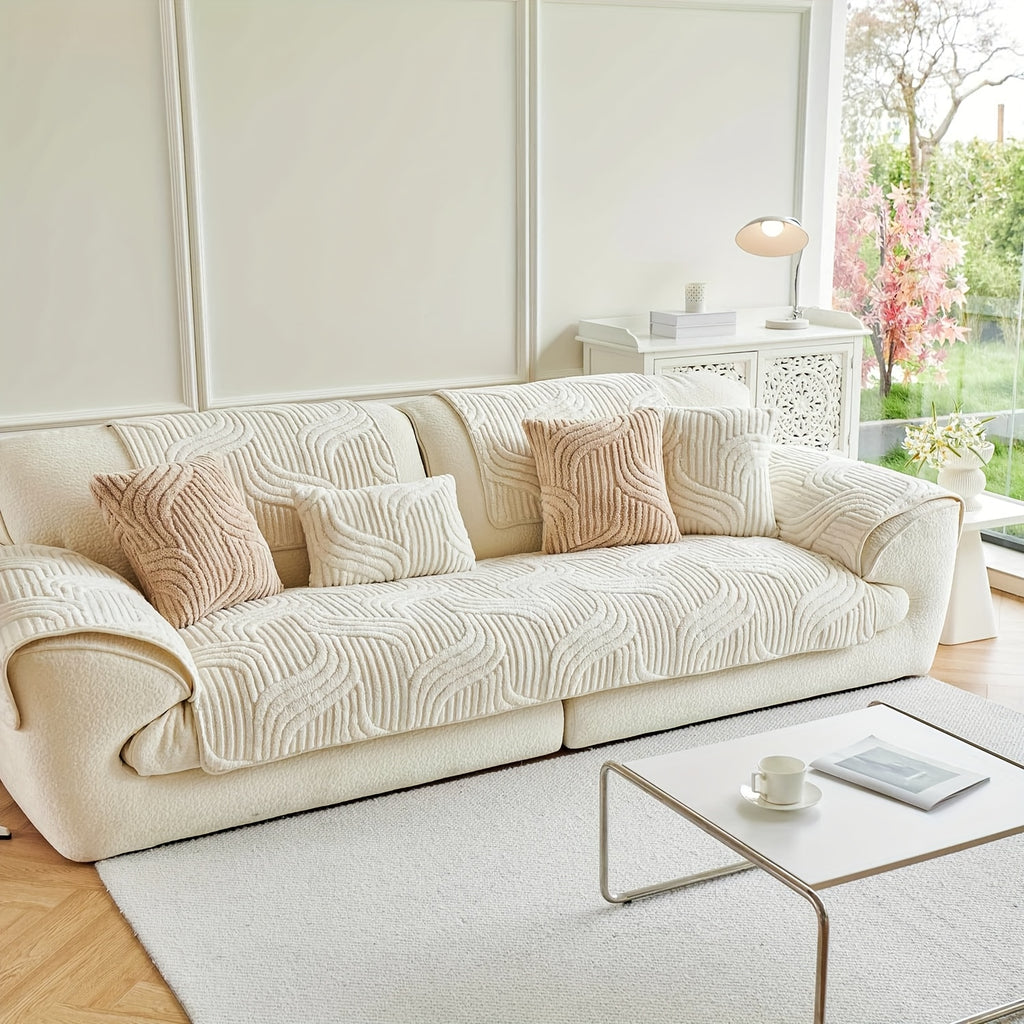 Plush Non-Slip Sofa Cushion Cover Luxury Modern Pet-Proof Breathable Seat Pad Slipcover for Couch Living Room Bedroom Office – Soft Velvet Sofa Seat Cushion Protector Home Decor