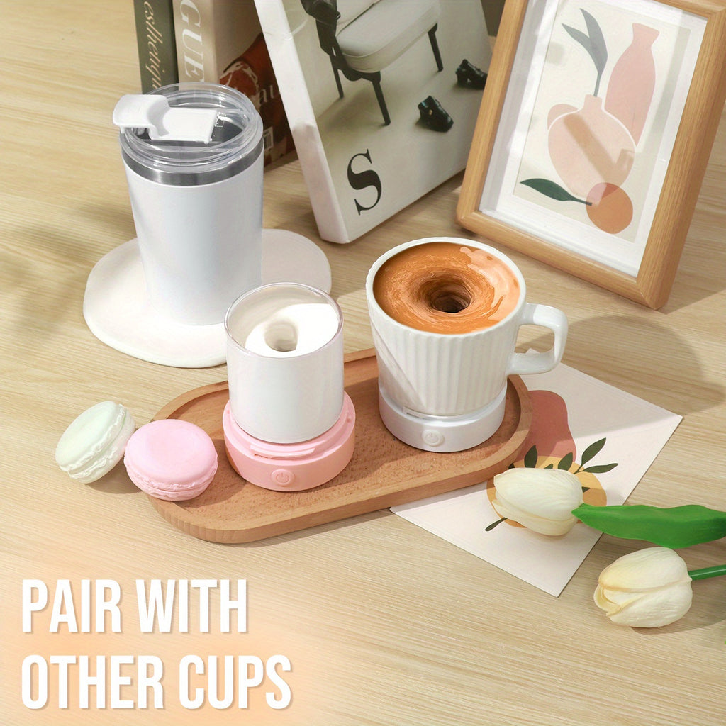 Electric Self Stirring Coffee Mug - Portable Magnetic Rotating Mixing Cup for Coffee, Chocolate, Milk, Protein Powder & Cocoa, Perfect for Office, School, Gym & Home