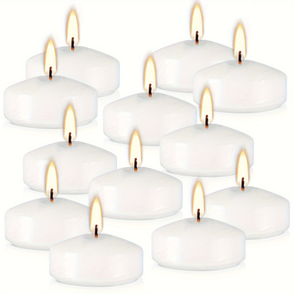 Floating Candles 50 Pack 2 Inch Small Round Unscented Dripless Candles for Wedding Centerpiece Pool Bowl Vase Halloween Christmas Holiday Table Decoration