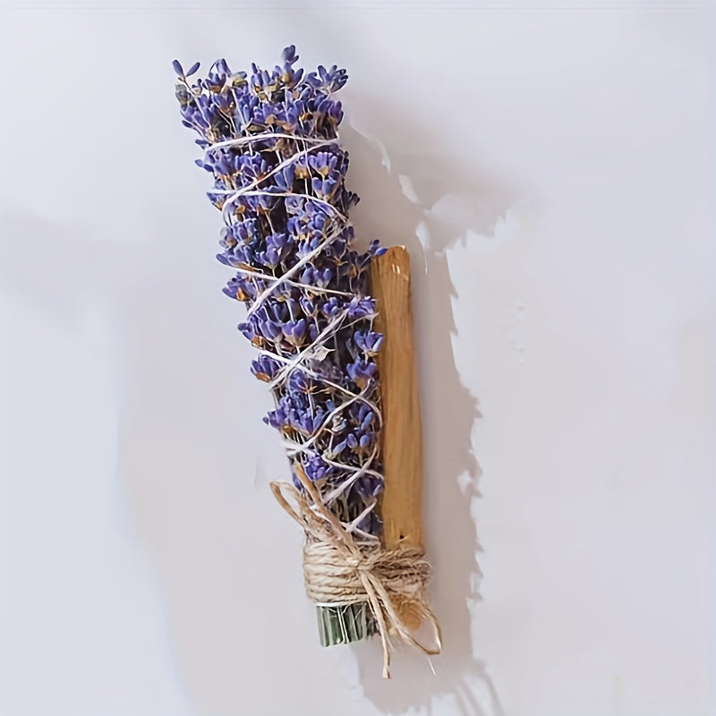 Lavender & Palo Santo Bundled Sticks Set Handmade Aromatherapy Home Fragrance Decor 4pcs – Natural Incense Bundle Holiday Gift for Home Relaxation & Air Purifying