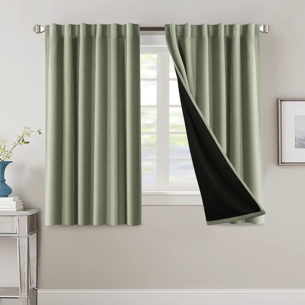 Blackout Curtains 2 Panels 100% Room Darkening 96 Inch Long – Triple Weave Thermal Insulated Back Tab & Rod Pocket Window Drapes for Bedroom & Living Room