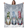 Gnomes Flannel Throw Blanket – Soft Warm Whimsical Print, All-Season Cozy Blanket for Sofa, Bed & Living Room | Halloween & Christmas Decor | 40×50in / 50×60in