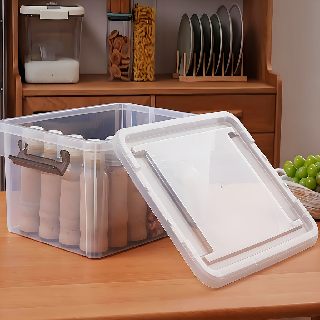 Clear Stackable Storage Boxes with Lids Set of 6 – 16.9 Quart Lockable Plastic Organizer Bins with Latches for Shelves, Multipurpose Home Office Clutter Storage and Organization Containers