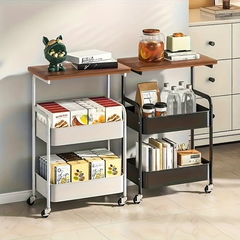 3-Tier Heavy-Duty Metal Rolling Kitchen Cart – Mobile Storage Shelving Unit for Pantry, Apartment & Small Spaces | Sturdy Utility Cart