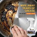Heavy-Duty Stove & Gas Grill Degreaser Spray – Calcium Carbonate & Surfactant Formula Cuts Through Baked-On Grease & Oil on Metal Surfaces, Kitchen Cleaning Essentials