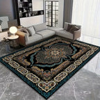 Bohemian Floral Velvet Area Rug Non-Slip Shedding-Resistant Machine Washable 100% Polyester Floor Mat for Living Room Bedroom Kitchen Office Multiple Sizes