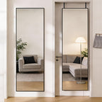 Full Length Mirror Over Door or Wall Mounted 47x14 Inch – Vertical Hanging Full Body Dressing Mirror with Aluminum Alloy Frame, Space-Saving Design for Bedroom, Living Room & Entryway