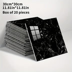3D Marble Peel and Stick Wall Tiles 20/50pcs, Self-Adhesive Foam Wall Panels & Wall Stickers for Bathroom, Kitchen, Living Room & Bedroom Renovation, Easy to Cut & Clean, Grey Marble, Not Real Tile