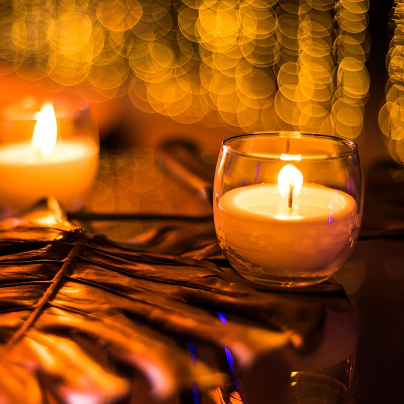 42-Pack Floating Small Candles - Natural Plant Wax Smoke-Free Tea Light Candles for Wedding, Meditation, Holiday, Pool & Spa, Stable Burning Low Melting Point