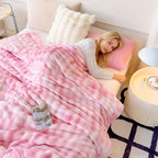 Faux Rabbit Fur Tie-Dye Throw Blanket Reversible Soft Plush Blanket for Bed Sofa Couch All Seasons 4 Colors 4 Sizes Machine Washable