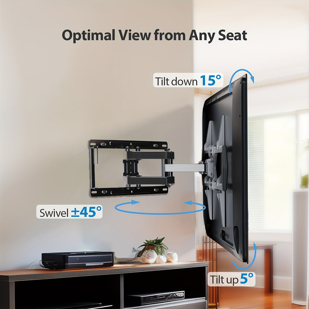 Full Motion TV Wall Mount for 37–86 Inch TVs, Heavy Duty Articulating Bracket, Swivel & Tilt, VESA 600x400mm, Holds Up to 100 lbs