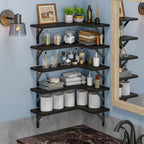 Corner Floating Wall Shelves 5 or 6-Pack – Rustic Heavy Duty Wall Mounted Corner Shelf Set for Bedroom, Living Room, Bathroom, Kitchen & Office Decor, Multiple Colors Available