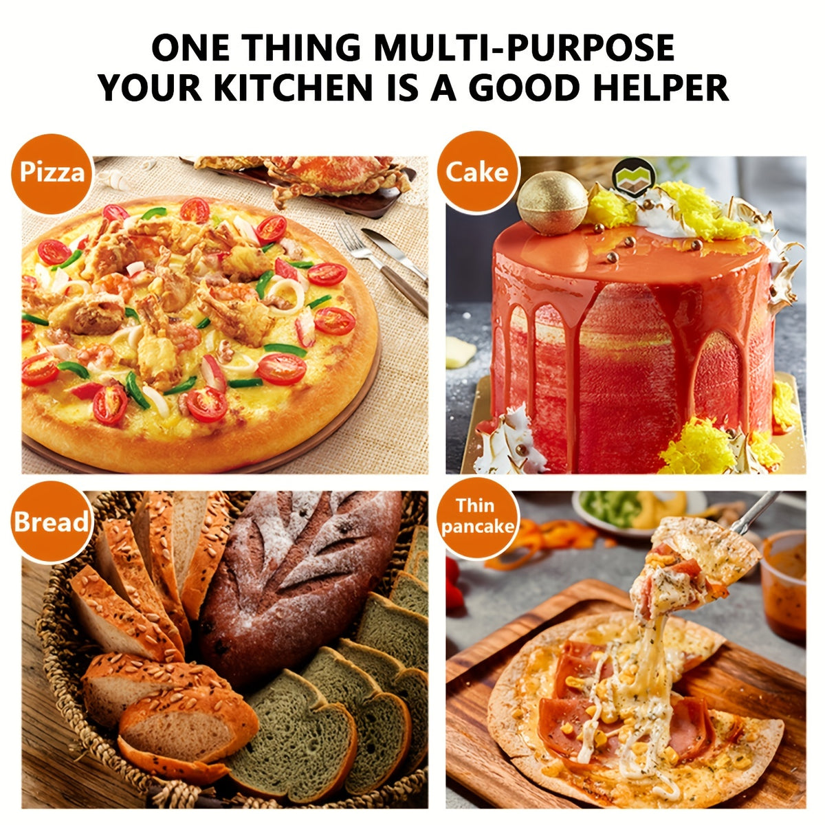 Pizza Making Set 7 or 8pcs – Aluminum Pizza Peel, Carbon Steel Pan, Rocker Cutter, Pie Server, Silicone Brush & Oven Mitts, Complete Pizza Tools for Oven & Grill