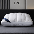 Hotel Quality Bed Pillows - Luxury Soft Polyester Fiber Satin Cover, Deep Sleep Neck Support No-Collapse, Zipper Closure Machine Washable, All-Season, 1/2/3/4-Pack White & Gray