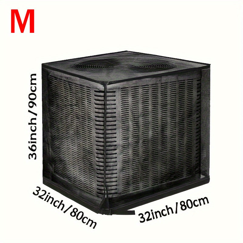 AC Cover Outdoor Heavy Duty Central Air Conditioner Unit Cover Breathable Mesh Adjustable Buckle Straps Debris Bug Leaf Rain Snow UV Protection Residential Commercial XS S M L