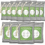 Bamboo Charcoal Air Purifying Bags Odor Absorber – Activated Charcoal Moisture Absorber & Natural Deodorizer for Car, Closet, Shoes, Bathroom & Home, 6 to 16 Pack