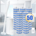 Disposable Toilet Brush Holder Set 50 Refill Heads 1 Wand 1 Wall-Mounted Storage Box Touchless Toilet Bowl Cleaning Kit for Bathroom Sink Bathtub