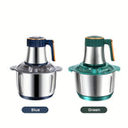 Electric Meat Grinder 1.32 Gal 5-Speed Multifunctional Food Chopper with 6 Blades - Household Mincer for Meat Vegetables Garlic Puree Juice Noodles Baby Food, Blue/Green